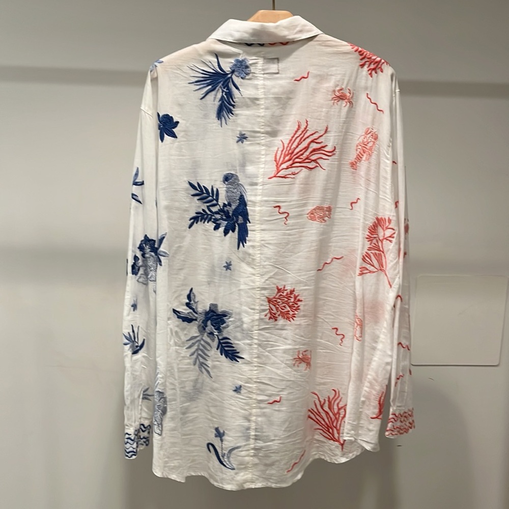 Johnny Was Button down embroidered shirt size XL - Picture 2 of 7